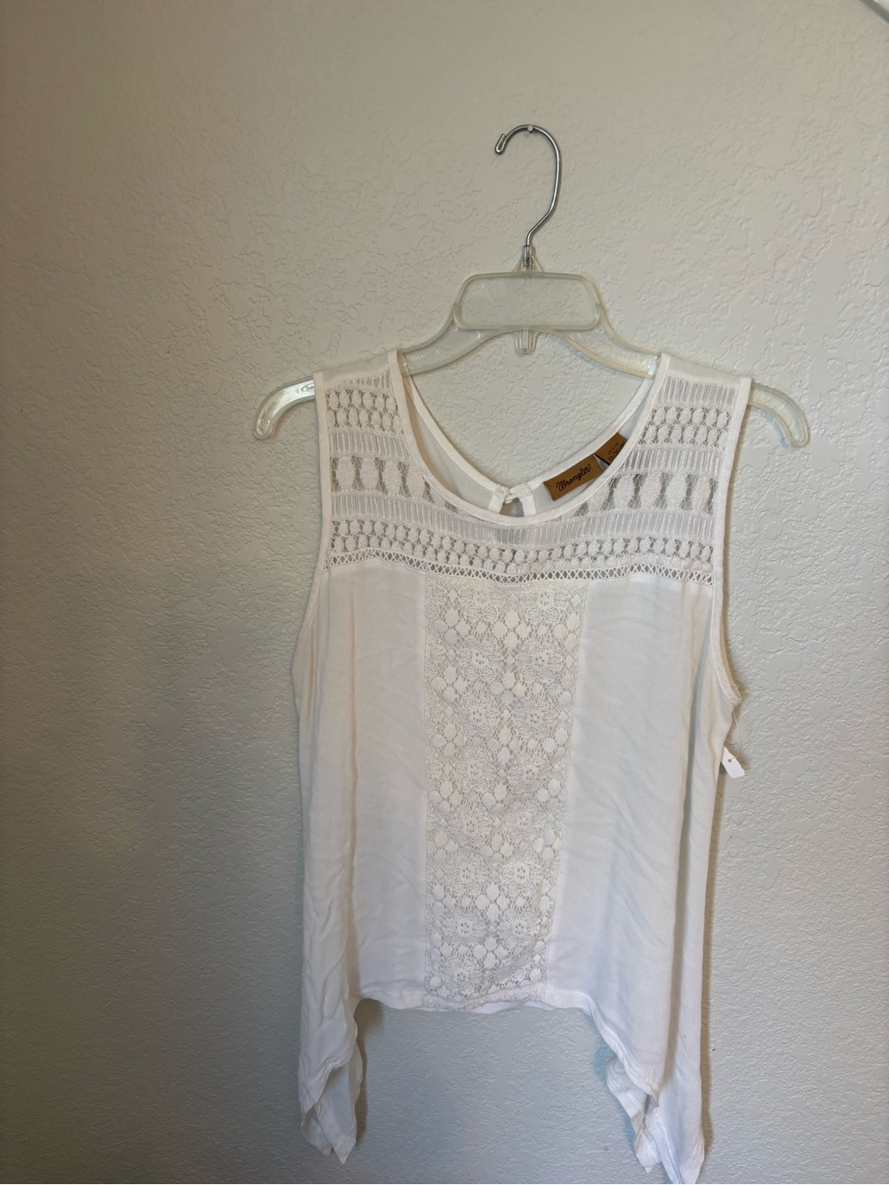Wrangler White Crochet Lace Sleeveless Camisole